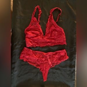 Victoria’s Secret pink bralette and panty